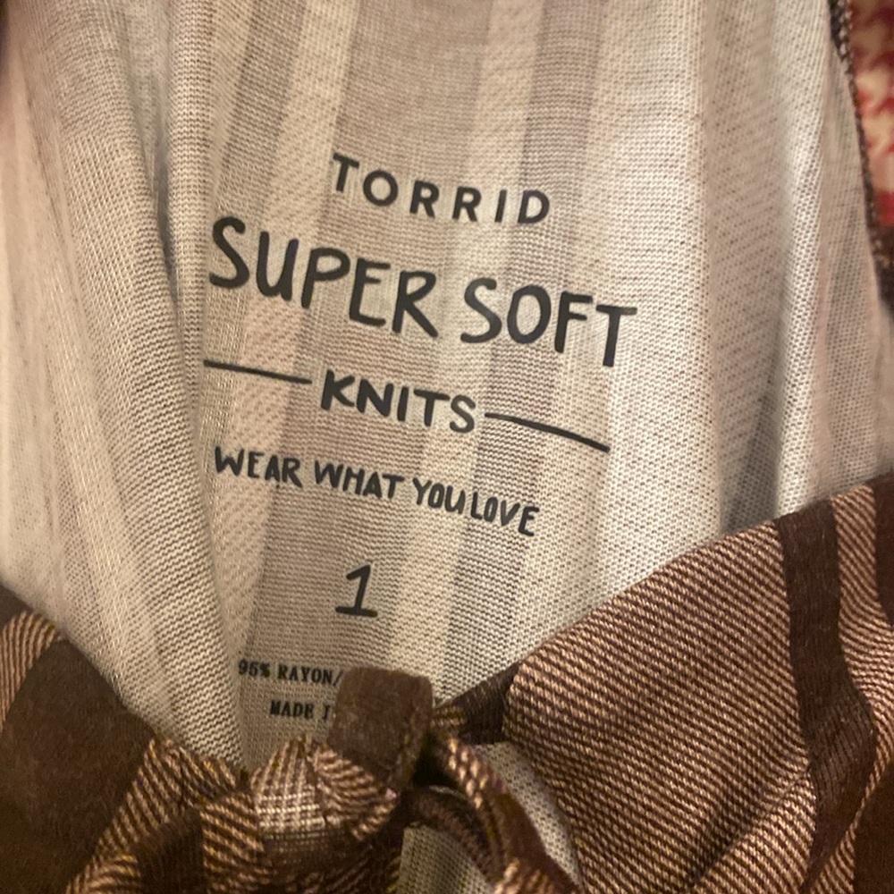 NWOT torrid Maxi Jersey Tie-Front Dress - chocolate brown stripes - Picture 8 of 8